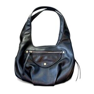 Simply Vera Vera Wang Black Zipper Accent Multi Compartment Shoulder Bag - NICE